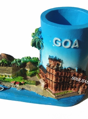 印度树脂建筑风景笔筒旅游纪念品