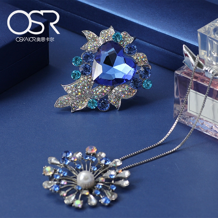 oskaior欧美海洋之心夸张外套大衣 oskaior胸针