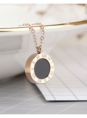 韩版镀18k玫瑰金罗马女双环礼物