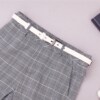 White versatile genuine leather denim style women's belt