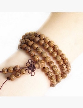 男女款鸡翅木顺纹多层佛珠手链