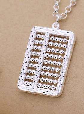 吊坠999纯银如意算盘招财空心