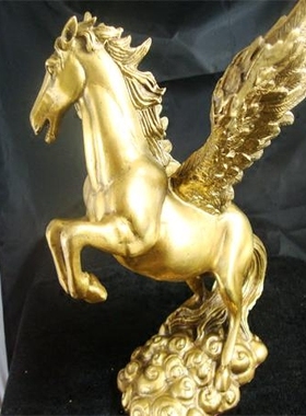 书房镇宅马到成功黄铜中式风摆件