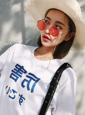 韩版复古明星同款眼镜超火的圆框