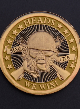 骷髅头复古徽章创意礼物小摆件