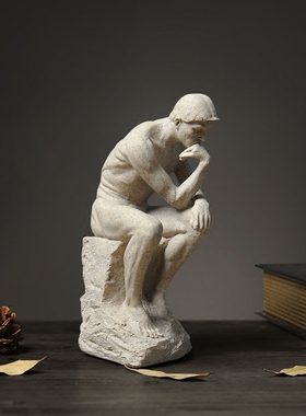 欧璟美思想书房客厅抽象雕像