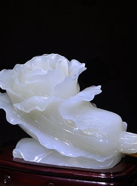 玉石招财白菜摆件办公室开业礼品