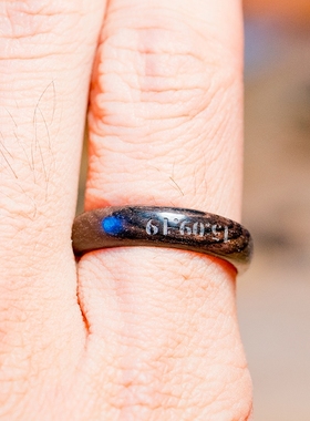 森系紫光檀木头礼物情侣对戒