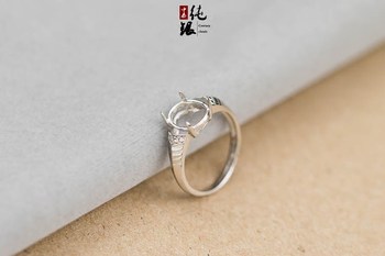 ແຫວນເງິນ Elegant 925 sterling ສະຫນັບສະຫນູນຫວ່າງເປົ່າ inlaid ມີ amber ຫນາແຫນ້ນ wax ring ສະຫນັບສະຫນູນປາກດໍາລົງຊີວິດແມ່ຍິງ retro ເລຊສົ່ງຟຣີ 7 * 9