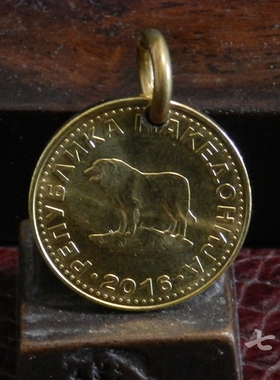 七箭手工外国真硬币吊坠幸运币吊坠养牛复古钥匙挂坠 牧羊狗 24MM