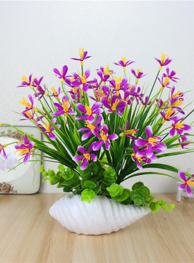 桌面仿真花兰花小盆栽装饰花
