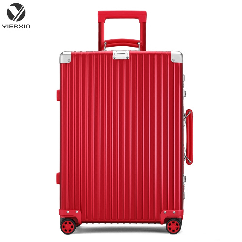 婚庆红色铝镁合金结婚女新娘拉杆箱 意尔馨旅行箱