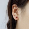 Natural Liangshan Southern Red Agate Pure Silver Small Earrings