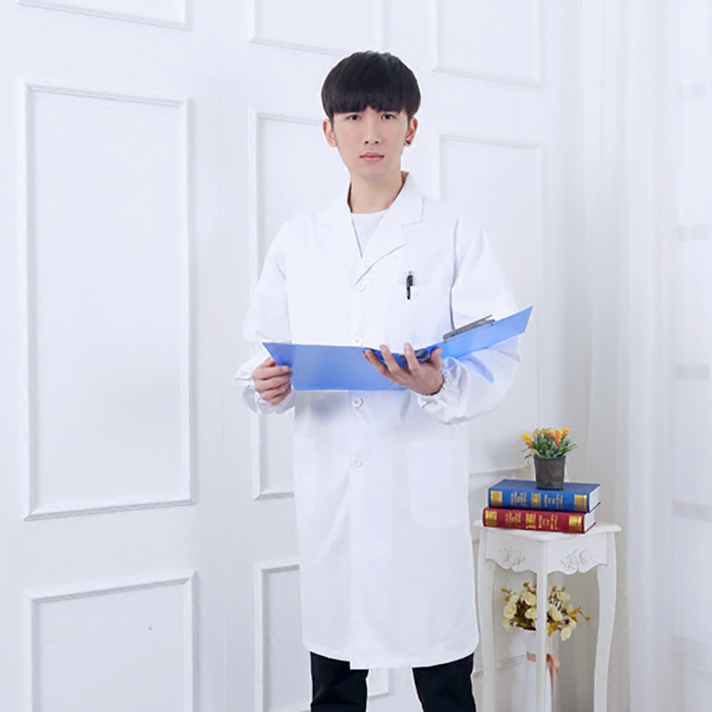 全棉长袖化学医师实习白大褂 建超服饰医护制服