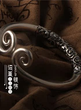 纯银99足银手工祥云情侣大圣归来