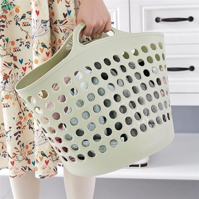 laundry basket large plastic hand wheel washing dirty - 图2