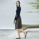 [Tối giản phương Đông] 2017 mùa đông mới của phụ nữ rắn rỏi nửa cổ cao tay dài đan áo len mỏng chạm đáy - Áo len áo kiểu trung niên hàn quốc Áo len
