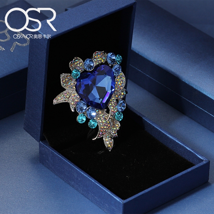 oskaior欧美海洋之心夸张外套大衣 oskaior胸针