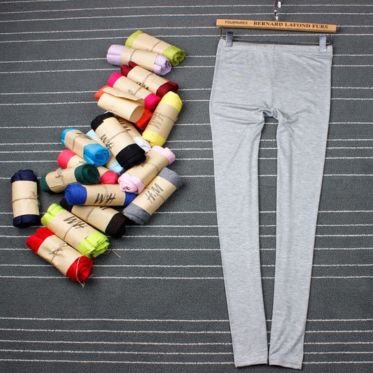 Summer hm9 points Mudale leggings for women, summer candy color modal women's thin style versatile 7 points summer