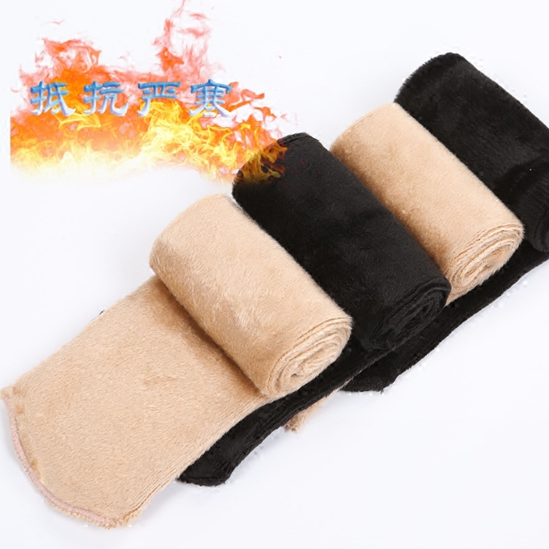 丰婷旗舰店冬季袜子加厚加绒丝袜女短袜黑色保暖睡眠袜家居中筒袜成人地板袜0