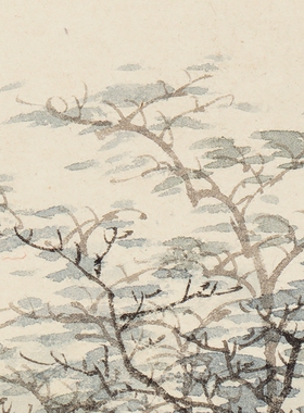 张大千仗经图高清国画人物临摹彩色画稿高仕图微喷画心仿古丝绢画