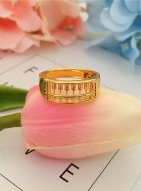 越南沙金算盘仿真久不掉色戒指