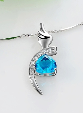 沁缘爱之魂925银项链蓝色项坠