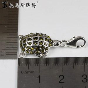 立体绿钻乌龟海龟吊坠-托马斯萨博龙虾扣首饰挂件 Turtle pendant