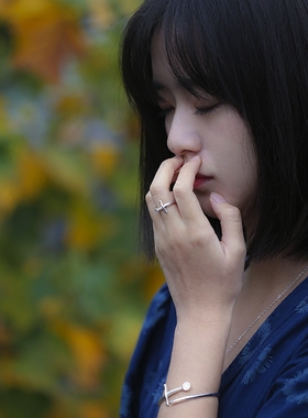 开口戒指愁容骑士s925佩剑礼物