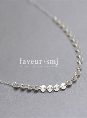 mini以色列纯银圆牌项链