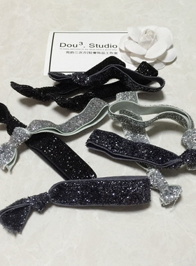 日韩闪闪银亮丝手工hairtie皮筋
