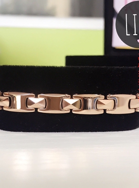 台湾钨钢玫瑰金防辐射情侣手链