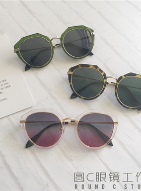 圆脸明星款个性风开车专用太阳镜