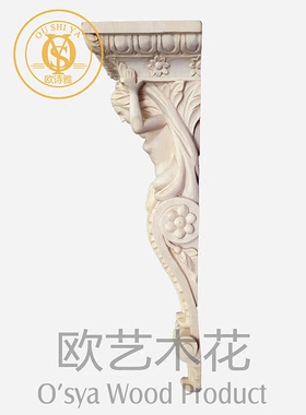 木雕装饰欧式小天使造型柱头手工