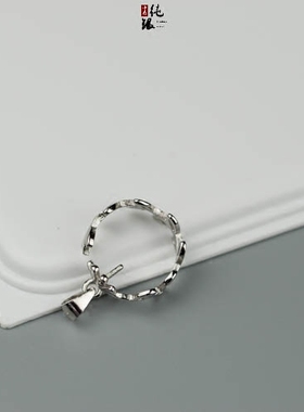 蜜蜡波西米亚风琥珀花边吊坠空托