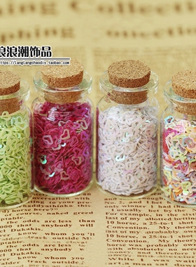 diy美甲桃心形手工滴胶闪粉