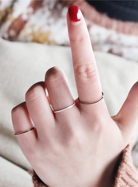 轻奢玫瑰金戒指女时尚细insins潮