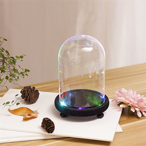 永生花玻璃罩展示盒diy积木手办盲盒客厅摆件干花防尘罩装饰品 - 图2