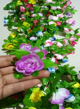 包邮仿真小玫瑰花藤条房顶管道