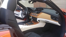 BMW Z4 interior renovated modified foreskin leather base with colour changing bag instrument desk ceiling