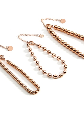 18k玫瑰金韩版欧美风钛钢手链