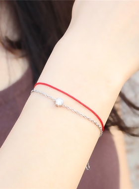 轻奢学生森系闺蜜彩掉色红绳手链