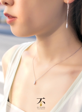 设计师品牌百搭发财米925银饰吊坠女锁骨链项链简约迷你小众气质