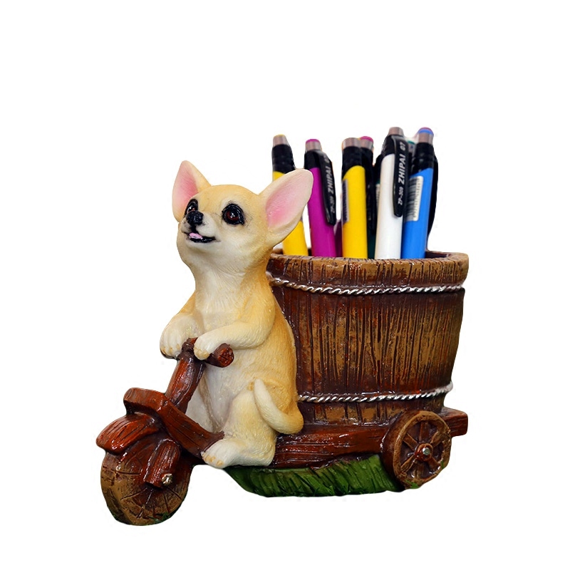仿真可爱树脂动物小狗摆件创意花盆工艺品礼物家居客厅装饰品摆件 - 图3
