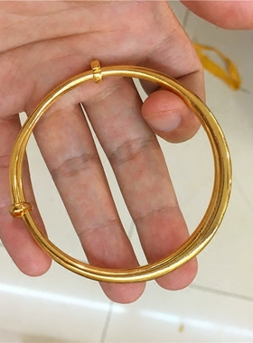 金店同款沙金手镯光面推拉