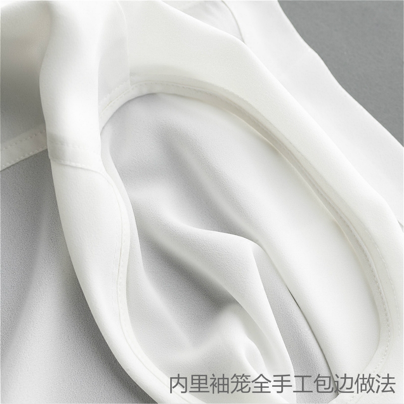 雪纺长袖韩国简约设计感小众白衬衫 5e衬衫