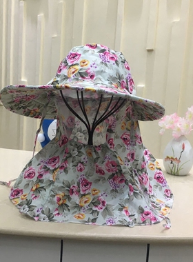 防风遮脸户外采茶太阳帽子夏天惠