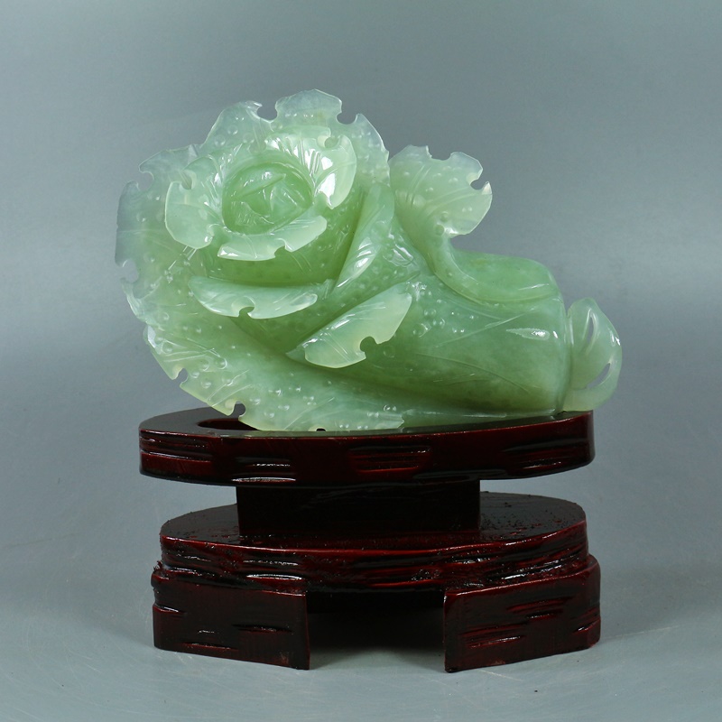 玉堂春  金玉良缘天然玉石白菜 岫玉摆件精品岫玉白菜客厅玉器 玉石摆件岫岩玉雕件1