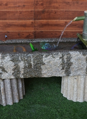 老石磨创意景观花盆流水摆件