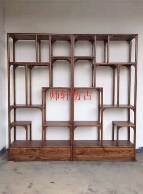 博古架榫卯东阳木雕可定制